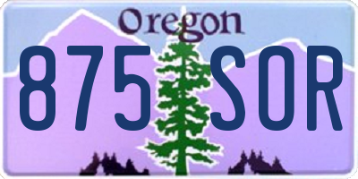 OR license plate 875SOR