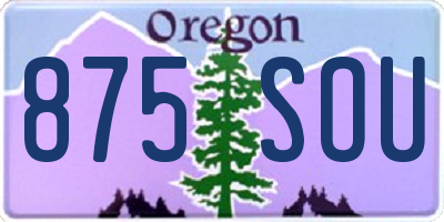 OR license plate 875SOU