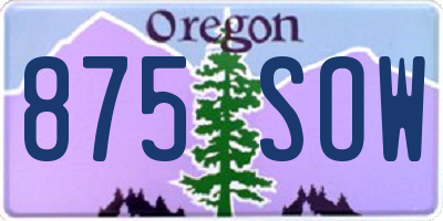 OR license plate 875SOW