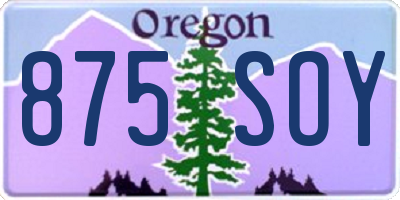 OR license plate 875SOY
