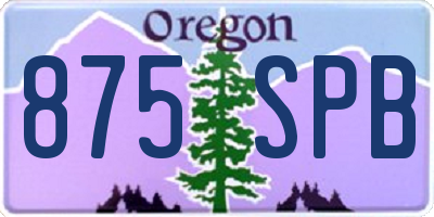 OR license plate 875SPB