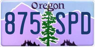 OR license plate 875SPD