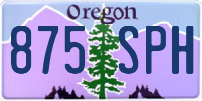 OR license plate 875SPH