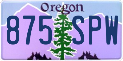 OR license plate 875SPW