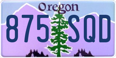 OR license plate 875SQD