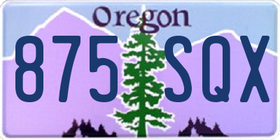 OR license plate 875SQX