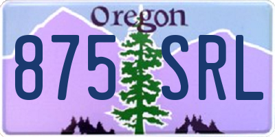 OR license plate 875SRL