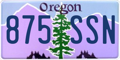 OR license plate 875SSN