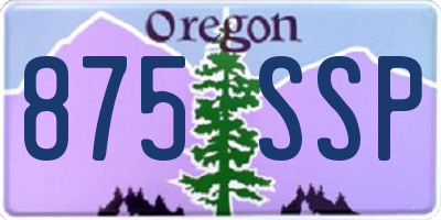 OR license plate 875SSP