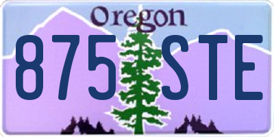OR license plate 875STE