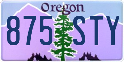 OR license plate 875STY