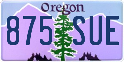 OR license plate 875SUE