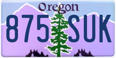 OR license plate 875SUK
