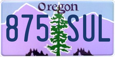 OR license plate 875SUL