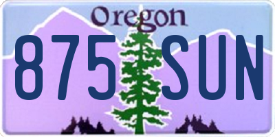 OR license plate 875SUN