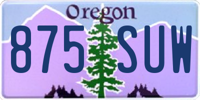 OR license plate 875SUW