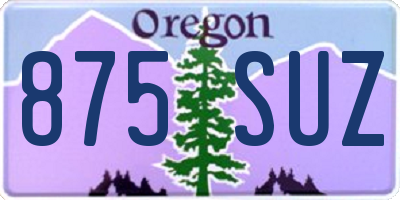 OR license plate 875SUZ