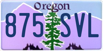 OR license plate 875SVL