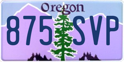 OR license plate 875SVP