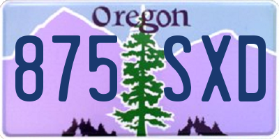 OR license plate 875SXD