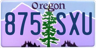 OR license plate 875SXU