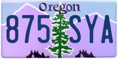 OR license plate 875SYA