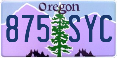 OR license plate 875SYC