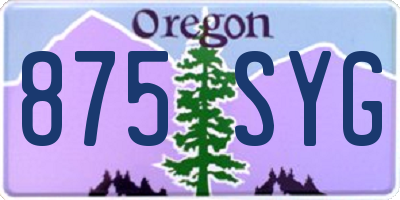 OR license plate 875SYG