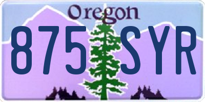 OR license plate 875SYR