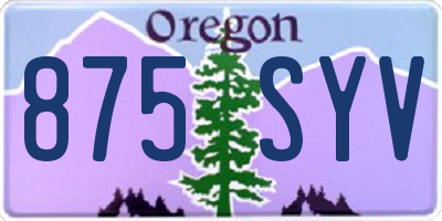 OR license plate 875SYV