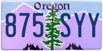 OR license plate 875SYY