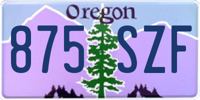 OR license plate 875SZF