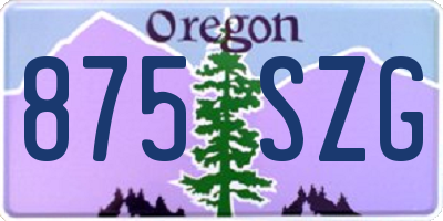 OR license plate 875SZG