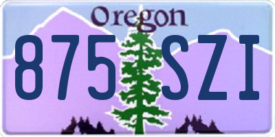 OR license plate 875SZI