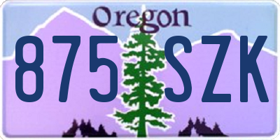 OR license plate 875SZK