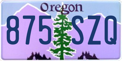 OR license plate 875SZQ