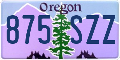 OR license plate 875SZZ