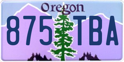 OR license plate 875TBA