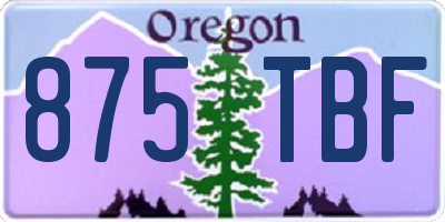 OR license plate 875TBF