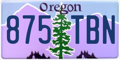OR license plate 875TBN