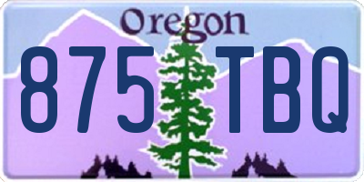OR license plate 875TBQ