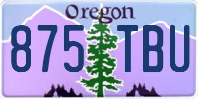 OR license plate 875TBU