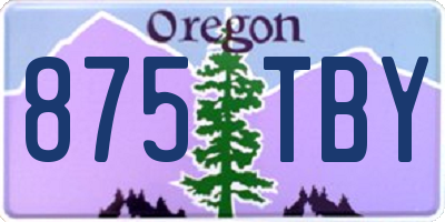 OR license plate 875TBY