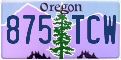 OR license plate 875TCW