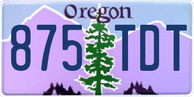 OR license plate 875TDT