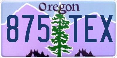 OR license plate 875TEX