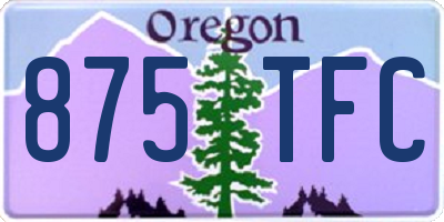 OR license plate 875TFC