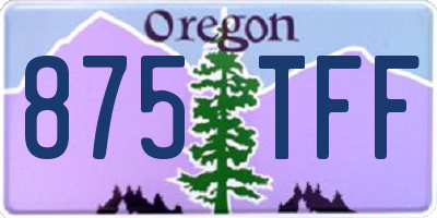 OR license plate 875TFF