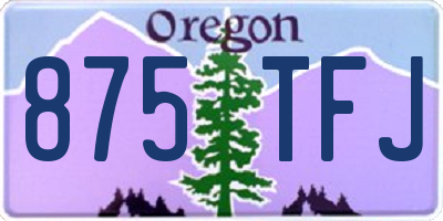 OR license plate 875TFJ