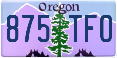OR license plate 875TFO